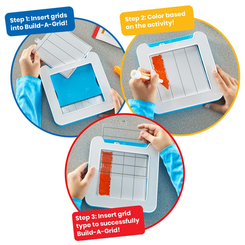 hand2mind Build-A-Grid, Dry Erase Multiplication, 3rd Grade Math, Multiplication Manipulatives, Fraction Manipulatives, Multiplication Game, Montessori Math, Homeschool Supplies (Set of 1) - Image 3